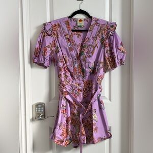 Farm Rio romper with beaded belt